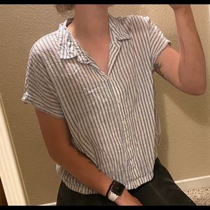 Button down striped top
